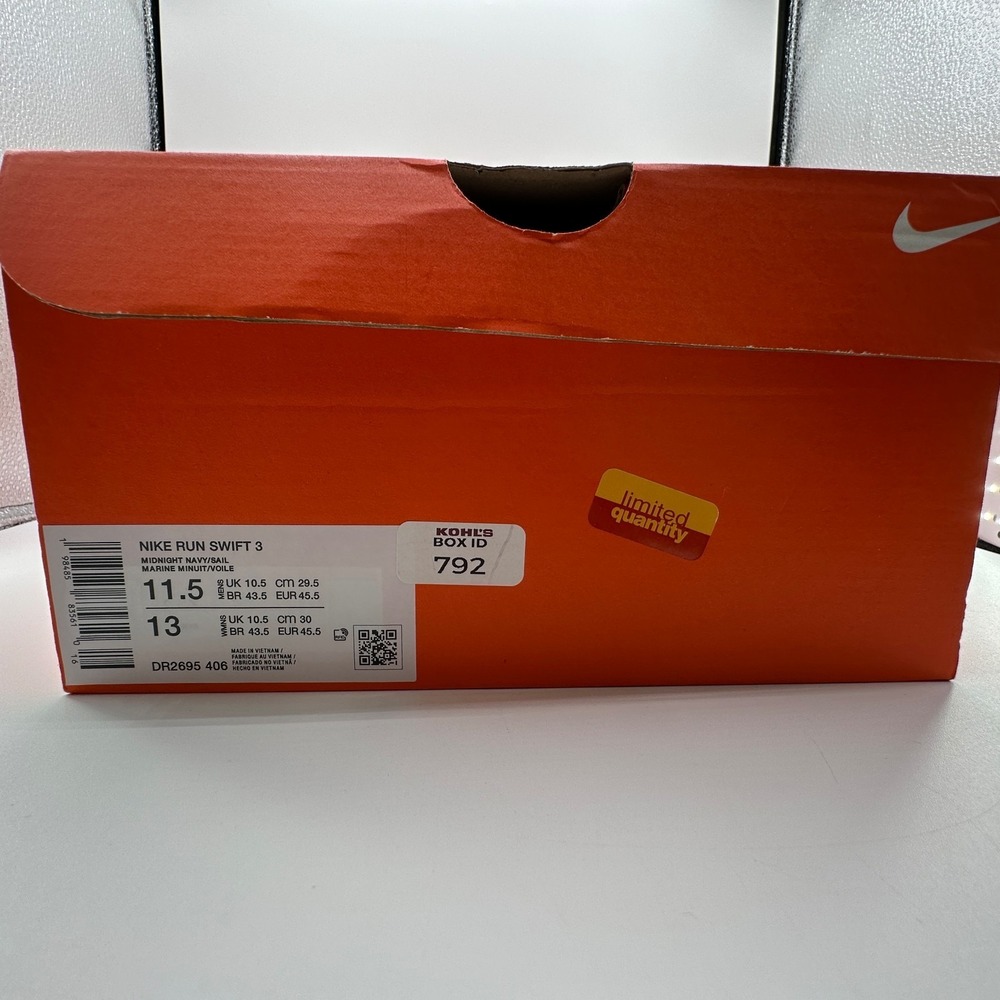 Nike Run Swift 3 Men's 11.5 Running Shoes Midnight Navy Sneaker DR2695-406 NEW - Picture 13 of 13